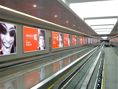 Subway station advert poster display 